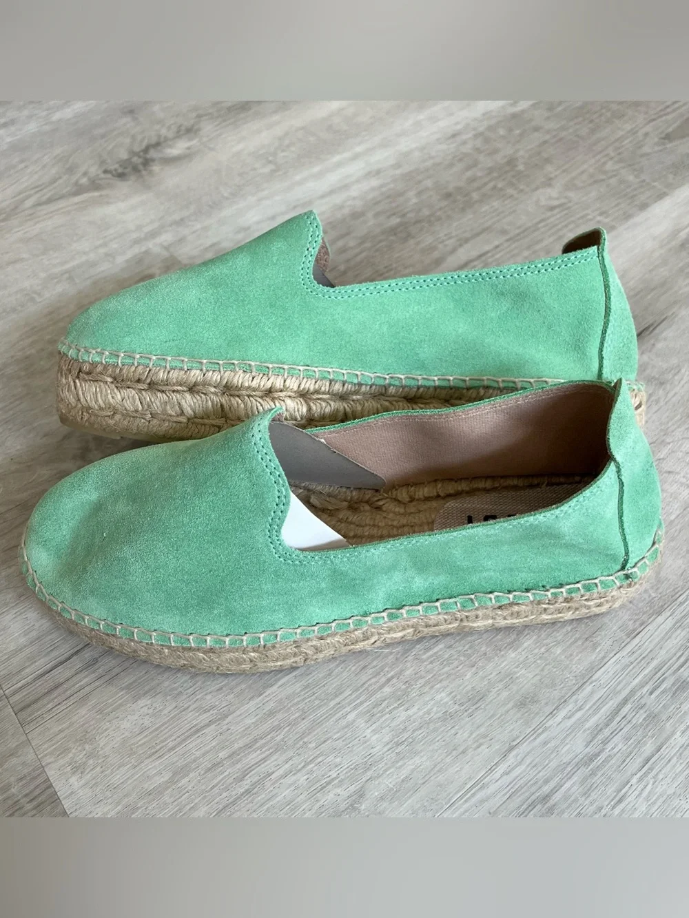 MANEBÍ Hamptons Suede Double Sole Espadrilles Shoe Pastel Mint EU 39 NIB Coastal